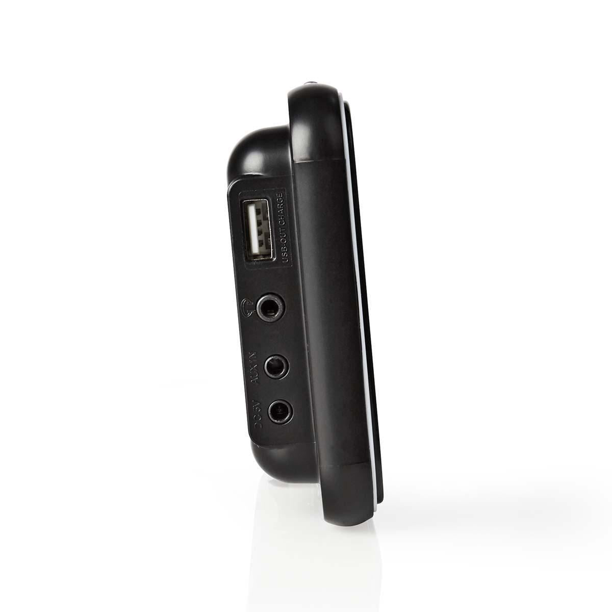 Nedis Digital Alarm Clock Radio | LED | 3.5mm Aux Input | USB Charge | AM / FM | Snooze function | Sleep timer | 2 Alarms | Black