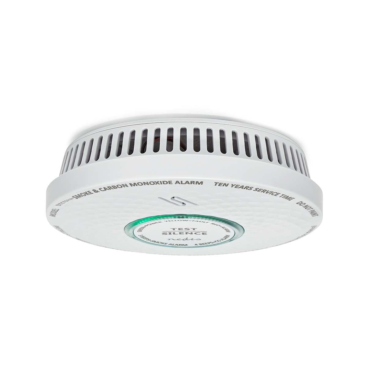 Nedis Smoke & Carbon Monoxide Alarm | Battery Powered | Battery life up to: 10 year | EN 14604 | With test button | 85 dB | ABS | White
