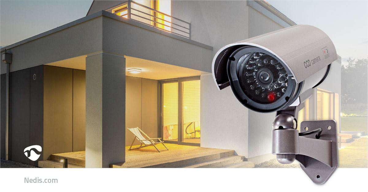 Nedis Dummy Security CCTV Fake Camera | Bullet | IP44 | Grey