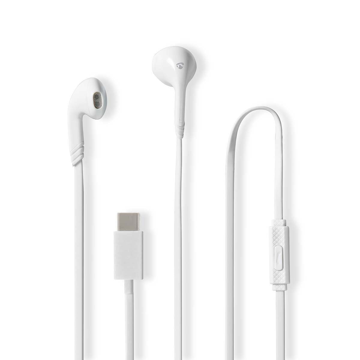 Nedis Wired Earphones | USB-C™ | Cable length: 1.20 m | Built-in microphone | Volume control | White