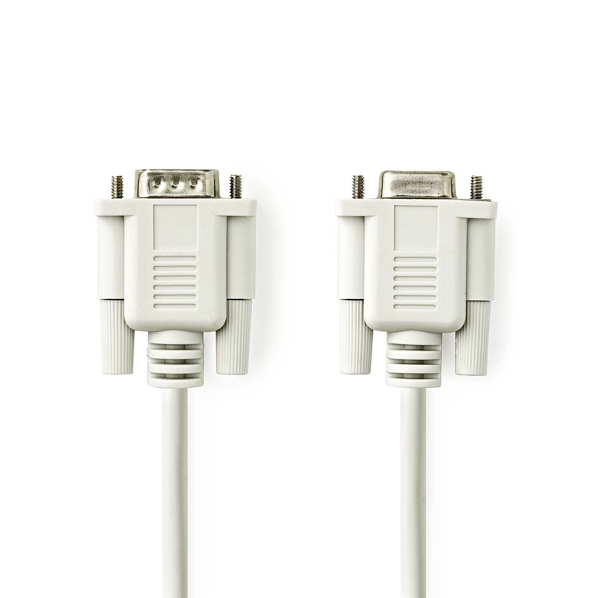 Nedis Serial Cable | D-SUB 9-Pin Male | D-SUB 9-Pin Female | Nickel Plated | 2.00 m | Round | PVC | Ivory | Label