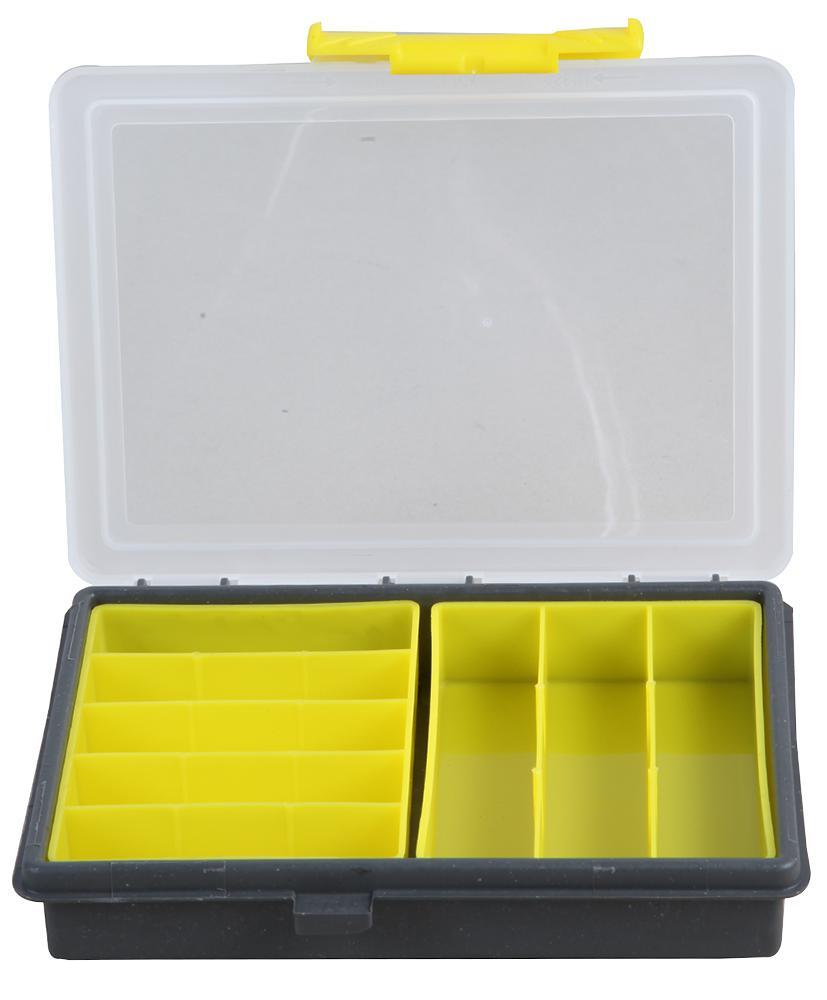8 Compartment Organiser Storage Case Box with Removable Trays - 30mm x 175mm x 140mm, Craft, Screws, Nails, Nut Bolt