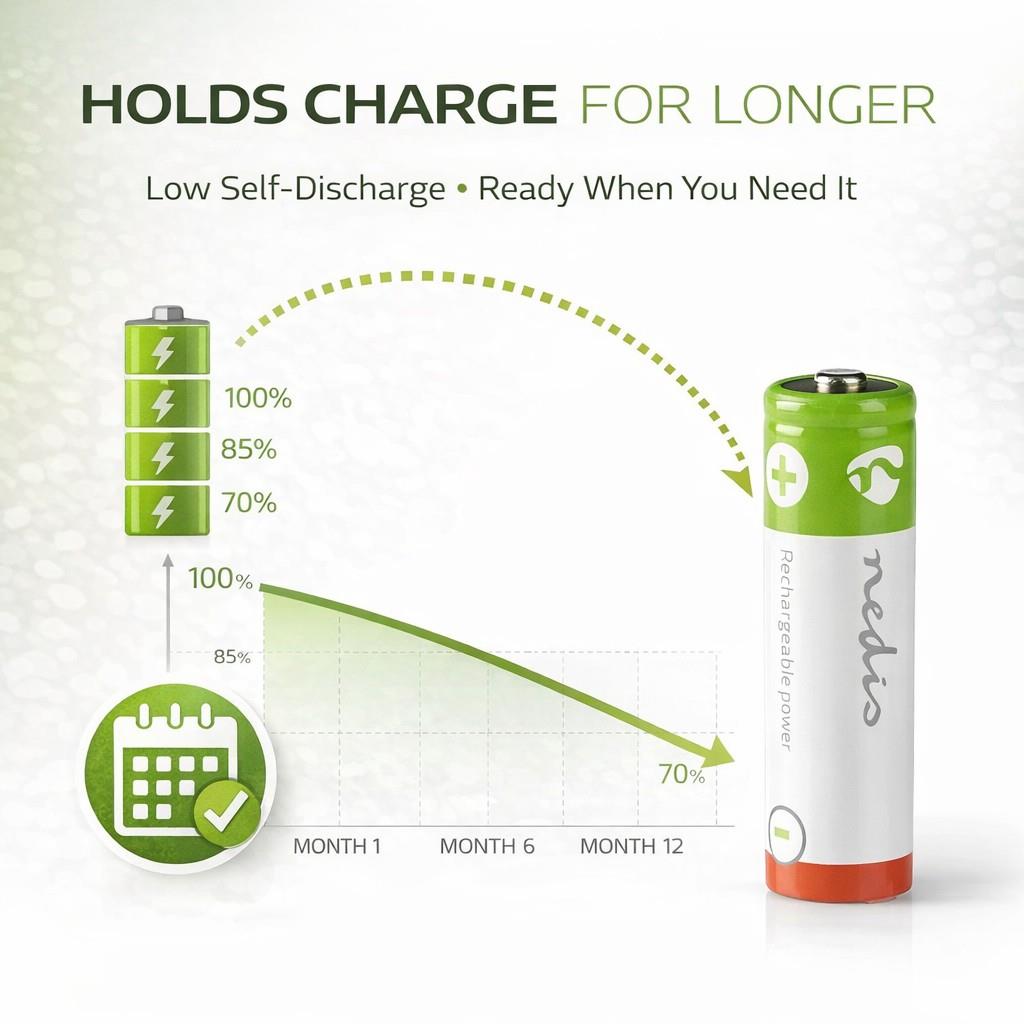 Nedis AA Rechargeable NiMH Battery | 1.2 V DC | 2600 mAh | 4-Pack
