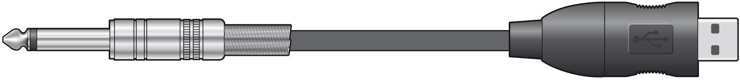 Citronic 3m Guitar 6.35mm Male Mono Jack Plug to PC USB Converter Lead