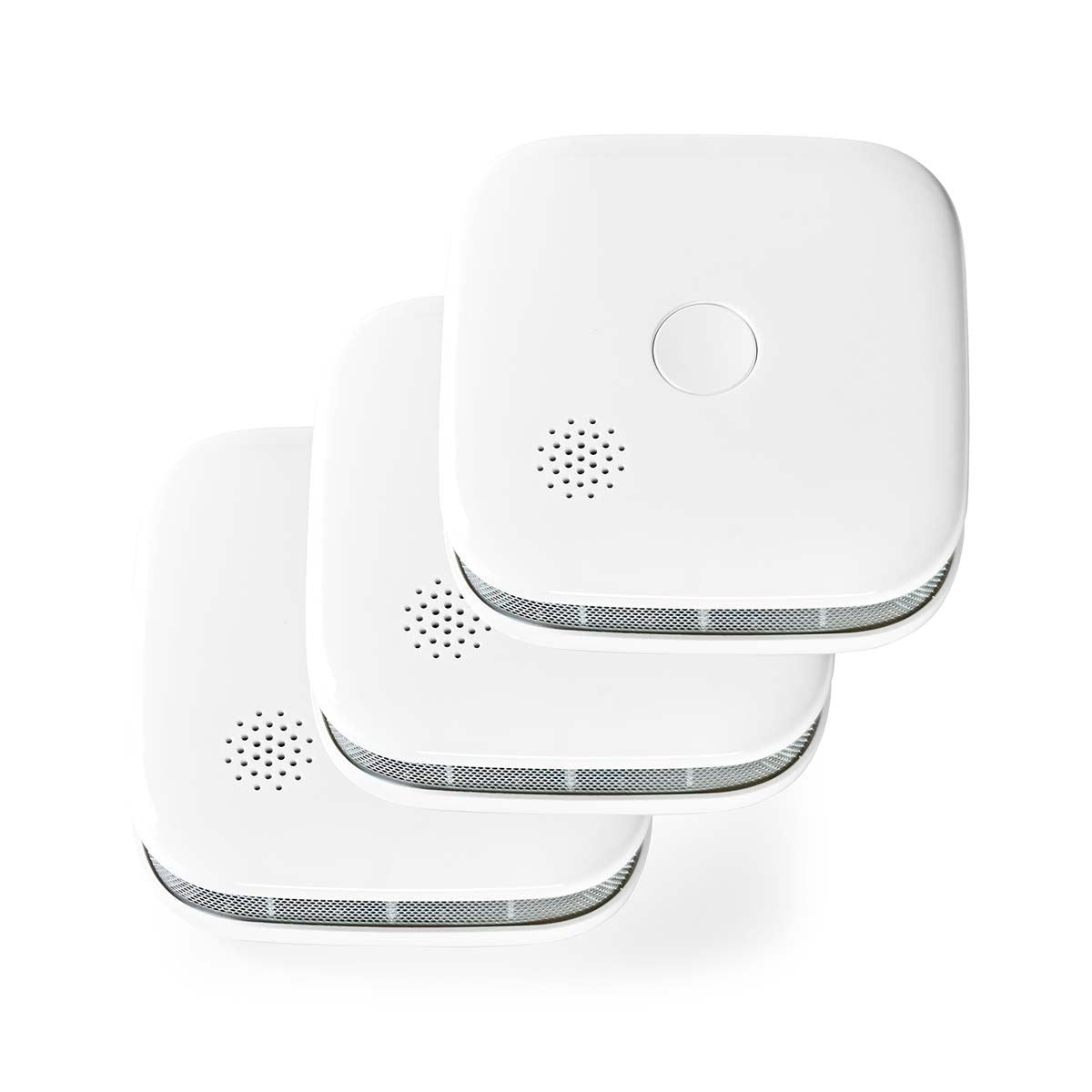 Nedis SmartLife 3 Pack Smoke Detector | Smart Wi-Fi | Battery Powered | Sensor life 10 year | EN 14604 | Max. battery life: 24 Months | 85 dB | White