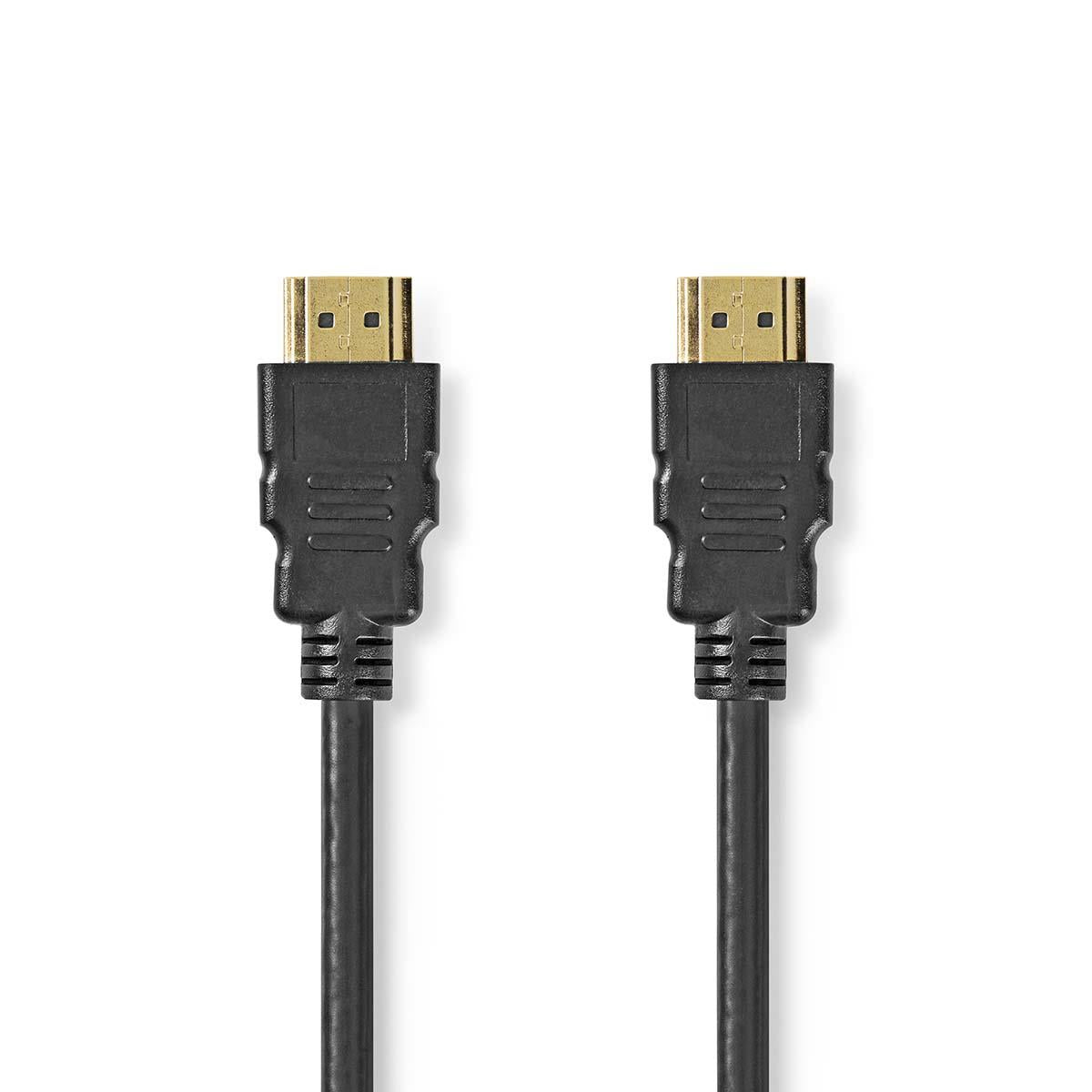 Nedis Premium High Speed HDMI™ Cable with Ethernet | HDMI™ Connector | HDMI™ Connector | 4K@60Hz | 18 Gbps | 1.00 m | Round | PVC | Black | Label