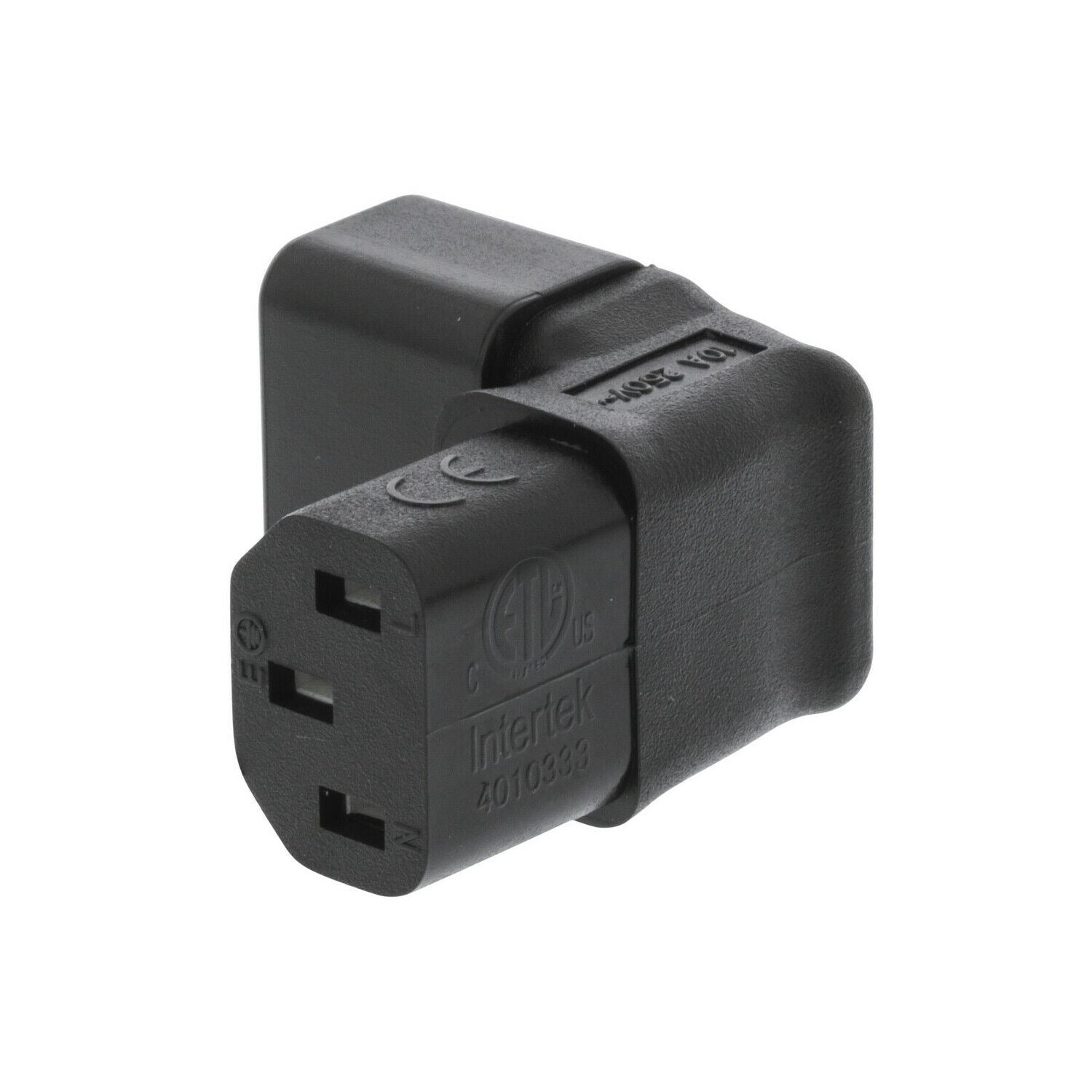 Nedis Extension Plug | IEC-320-C13 | IEC-320-C14 | Angled 90° | Nickel Plated | PVC | Black | Box | 1 pcs