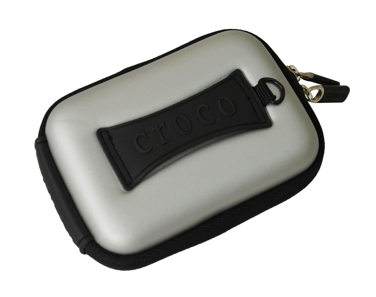 Croco Union Jack Flag Tough Case Shock/Water Proof for a Digital Cameras [Medium] - Silver