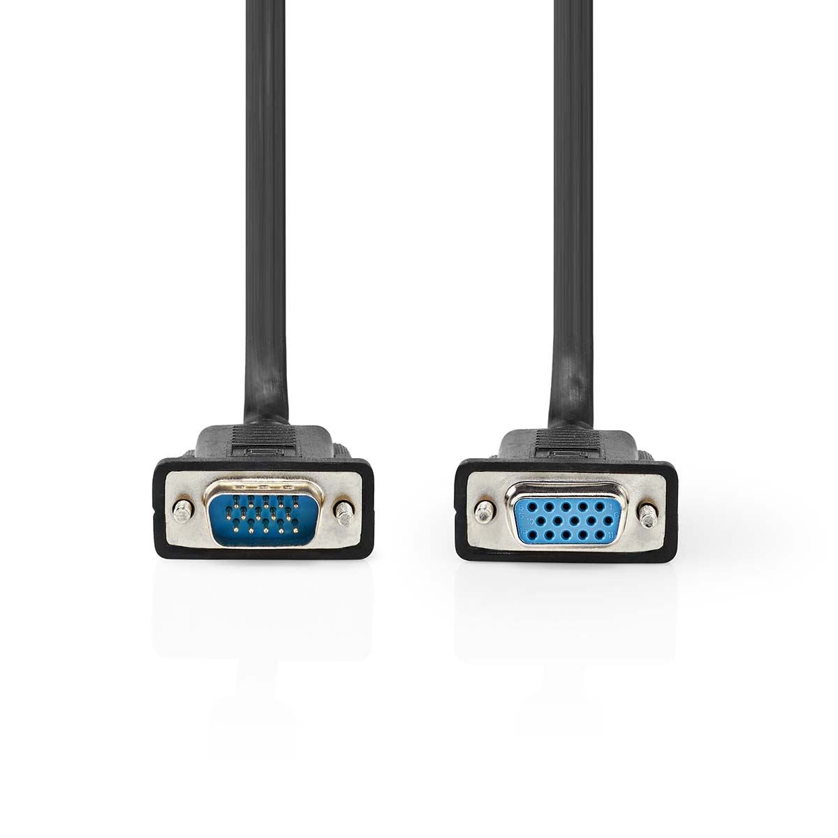 Nedis VGA Cable | VGA Male | VGA Female | Nickel Plated | Maximum resolution: 1280x800 | 5.00 m | Round | ABS | Black | Label