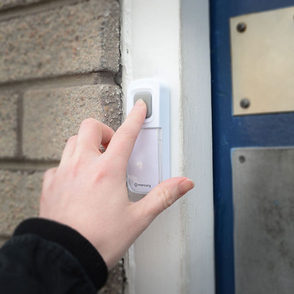 Mercury | Wireless Waterproof Doorbell with Portable Chime | White