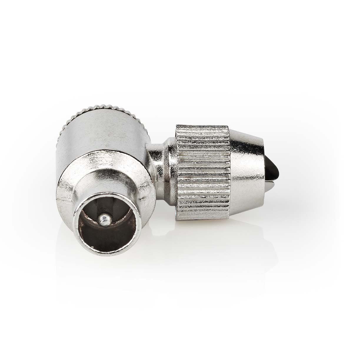 Nedis IEC (Coax) Connector | Angled 90° | Male | Nickel Plated | 75 Ohm | Screw | Cable input diameter: 7.0 mm | Metal | Silver | 2 pcs | Box