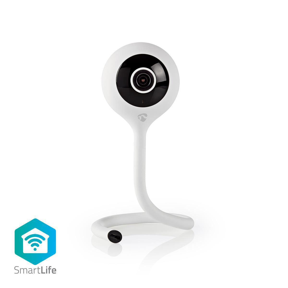 Nedis SmartLife Indoor Camera | Wi-Fi | Full HD 1080p | Cloud Storage (optional) / microSD (not included) | With motion sensor | Night vision | White