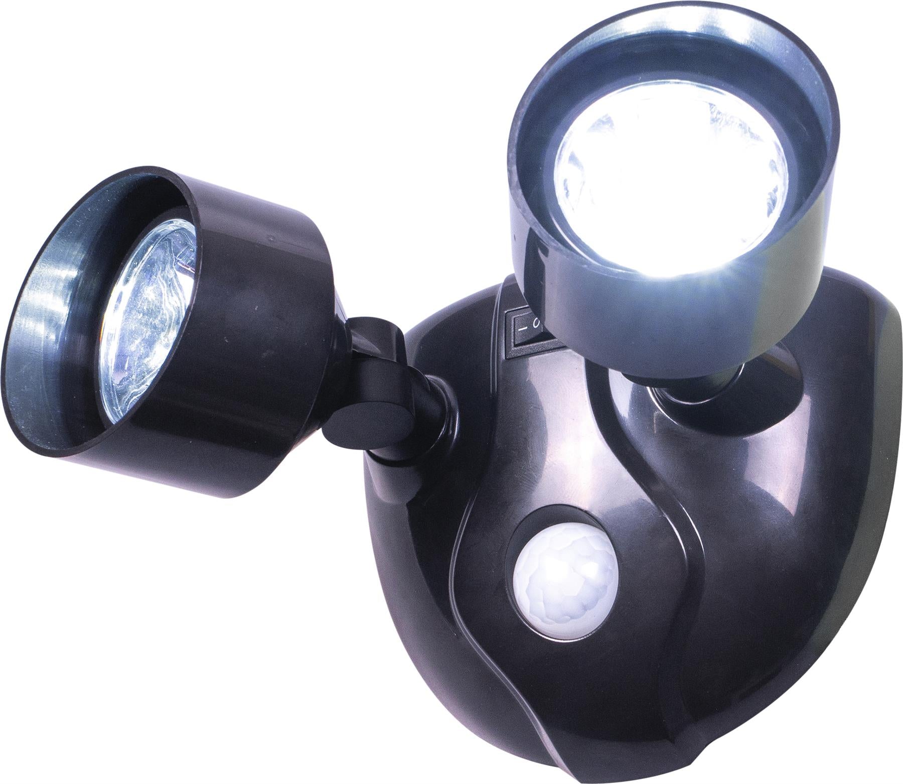 Twin Head 10 LED PIR Motion Sensor Security Battery Outdoor Light Battery