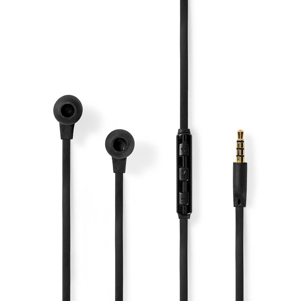 Nedis Wired Earphones, In-Ear Headphones With 10mm Drivers, Built-In Microphone, Hands-Free Calling, 3.5mm Plug