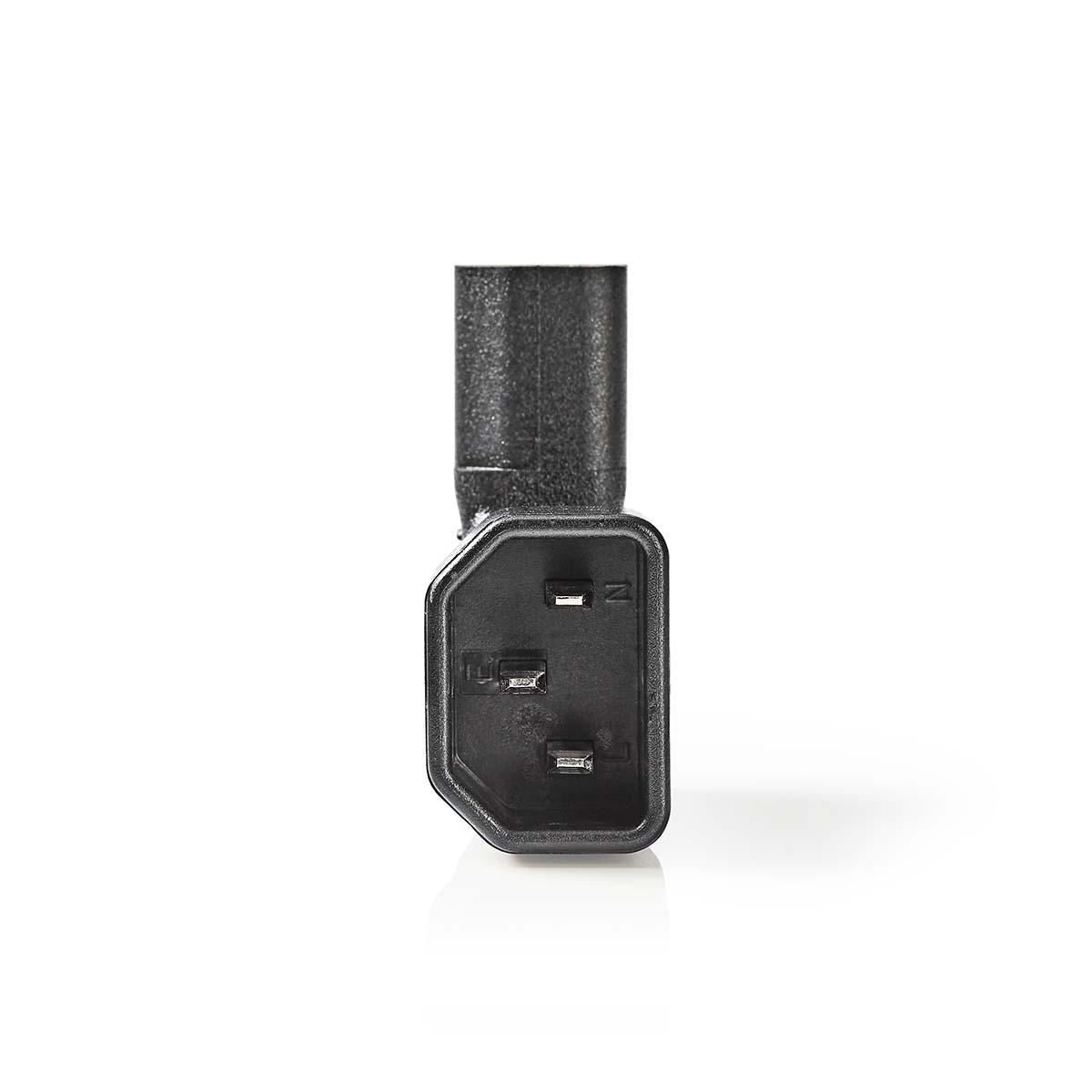 Nedis Extension Plug | IEC-320-C13 | IEC-320-C14 | Angled Right | Nickel Plated | PVC | Black | Box | 1 pcs