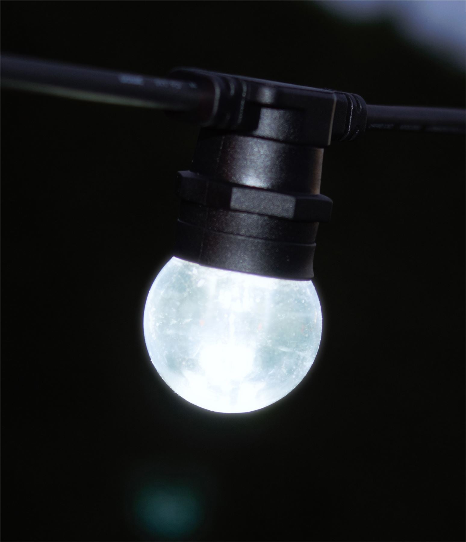 Easy-Connect Festoon 2W Cool White Clear LED Golf Ball Bulb Polycarbonate Anti Shatter G45 E27