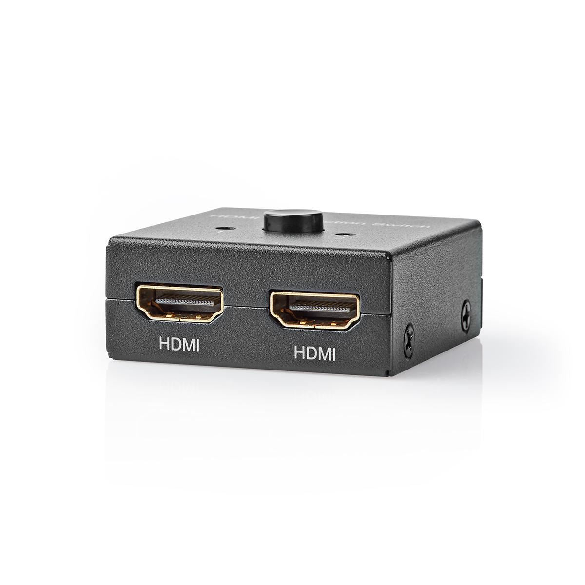 Nedis HDMI™ Switch | 3 port(s) | 1x HDMI™ Input / 2x HDMI™ Input | 1x HDMI™ Output / 2x HDMI™ Output | 4K@60Hz | 6 Gbps | Metal | Anthracite