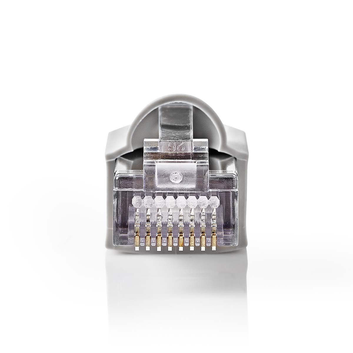 Nedis RJ45 Connector | Male | Solid UTP CAT5 | Straight | Gold Plated | 10 pcs | PVC | Grey / Transparent | Box