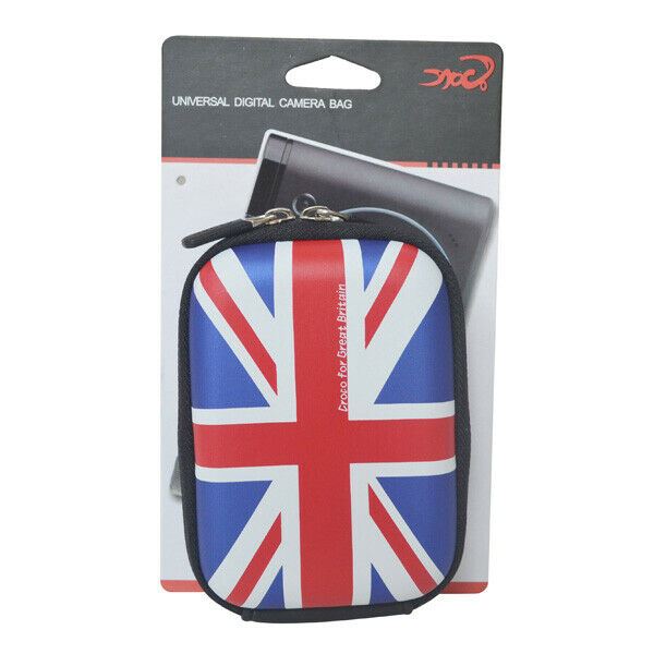Croco Union Jack Flag Tough Case Shock/Water Proof for a Digital Cameras [Medium] - Blue Traditional