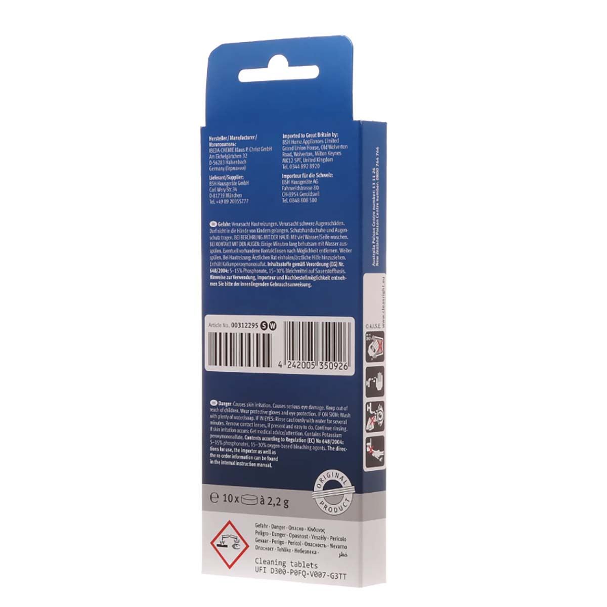 Bosch Cleaning tablets for Coffee and Espresso machines, Hot Water Dispensers and kettles 10 pcs