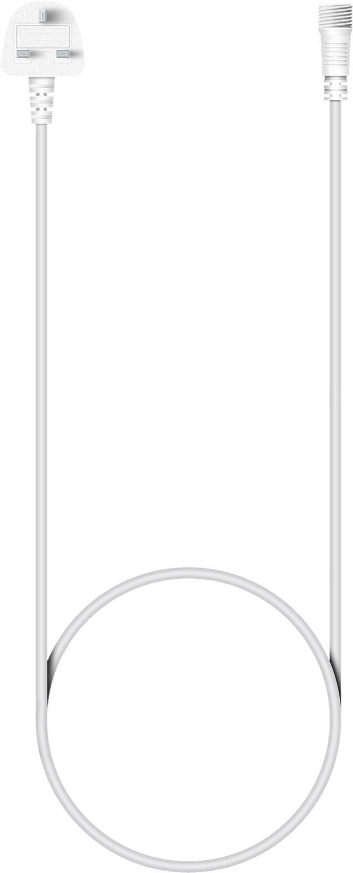 Easy-Connect Festoon Mains Connecting Lead With 2m Rubber Cable.- White