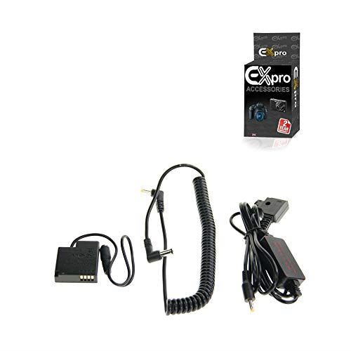 Ex-Pro D-Tap Dtap Power Type B 2 Pin Male to Panasonic DMW-DCC15 DMW-BLH7E Power Supply Adapter Coupler for Panasonic Cameras