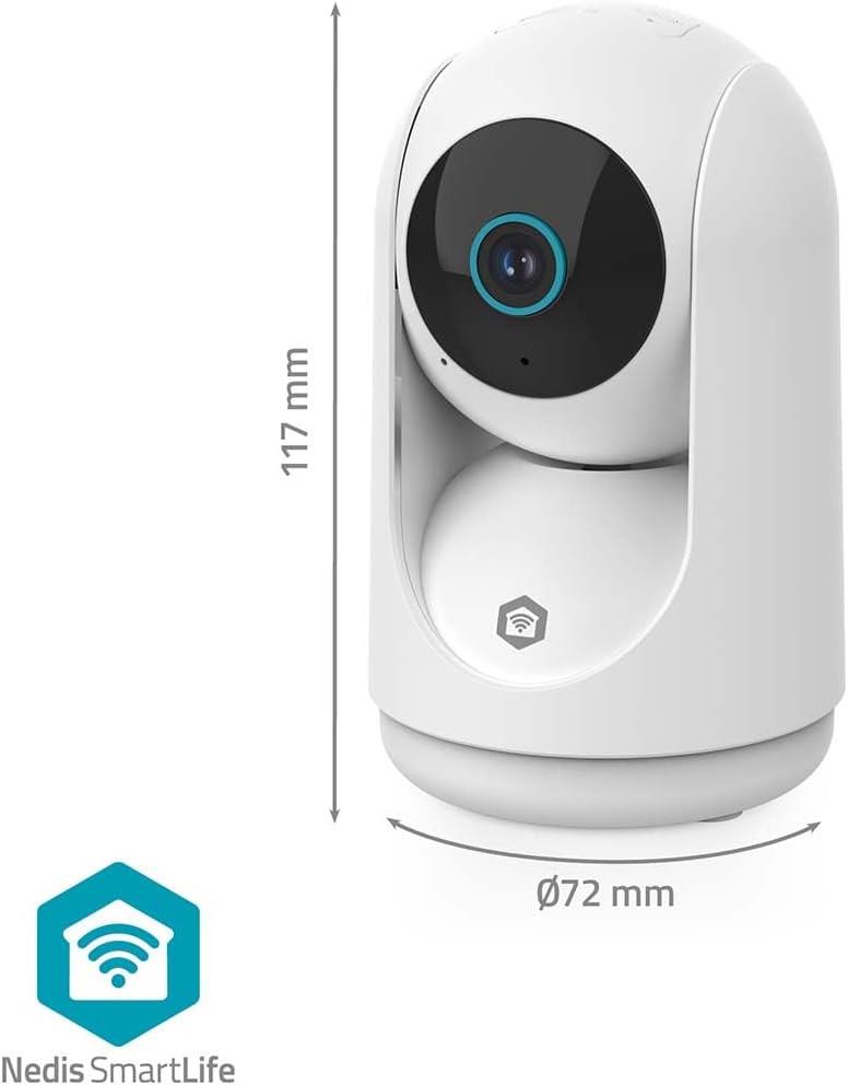 Nedis SmartLife Indoor Camera | 3MP Full HD 1296p | Pan tilt | Cloud Storage (optional) / microSD (not included) | With motion sensor | Night vision | White