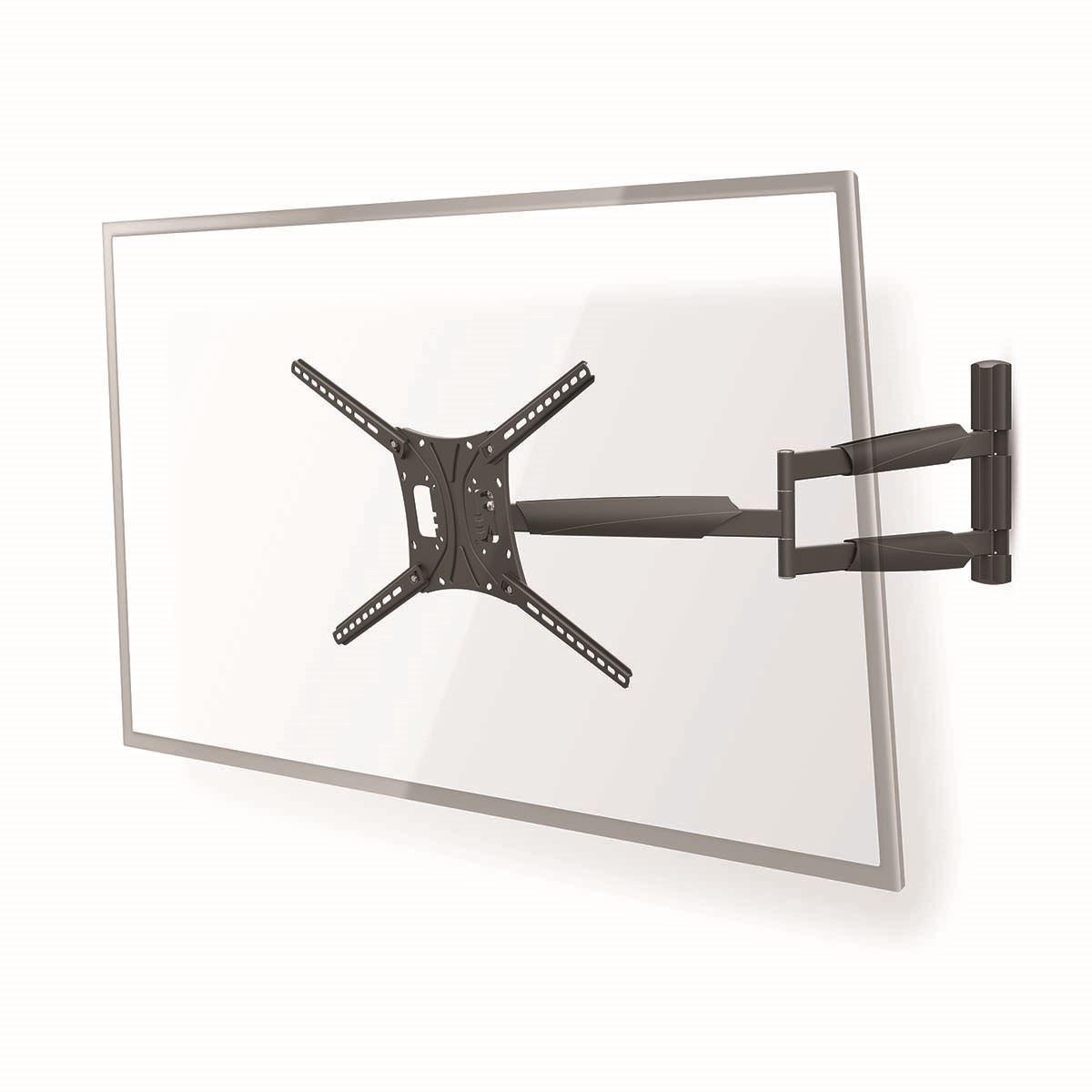Nedis Full Motion TV Wall Mount | 13 - 86 " | Maximum supported screen weight: 60 kg | Tiltable | Rotatable | Minimum wall distance: 70 mm | Maximum wall distance: 1020 mm | 3 Pivot point(s) | ABS / Steel | Black