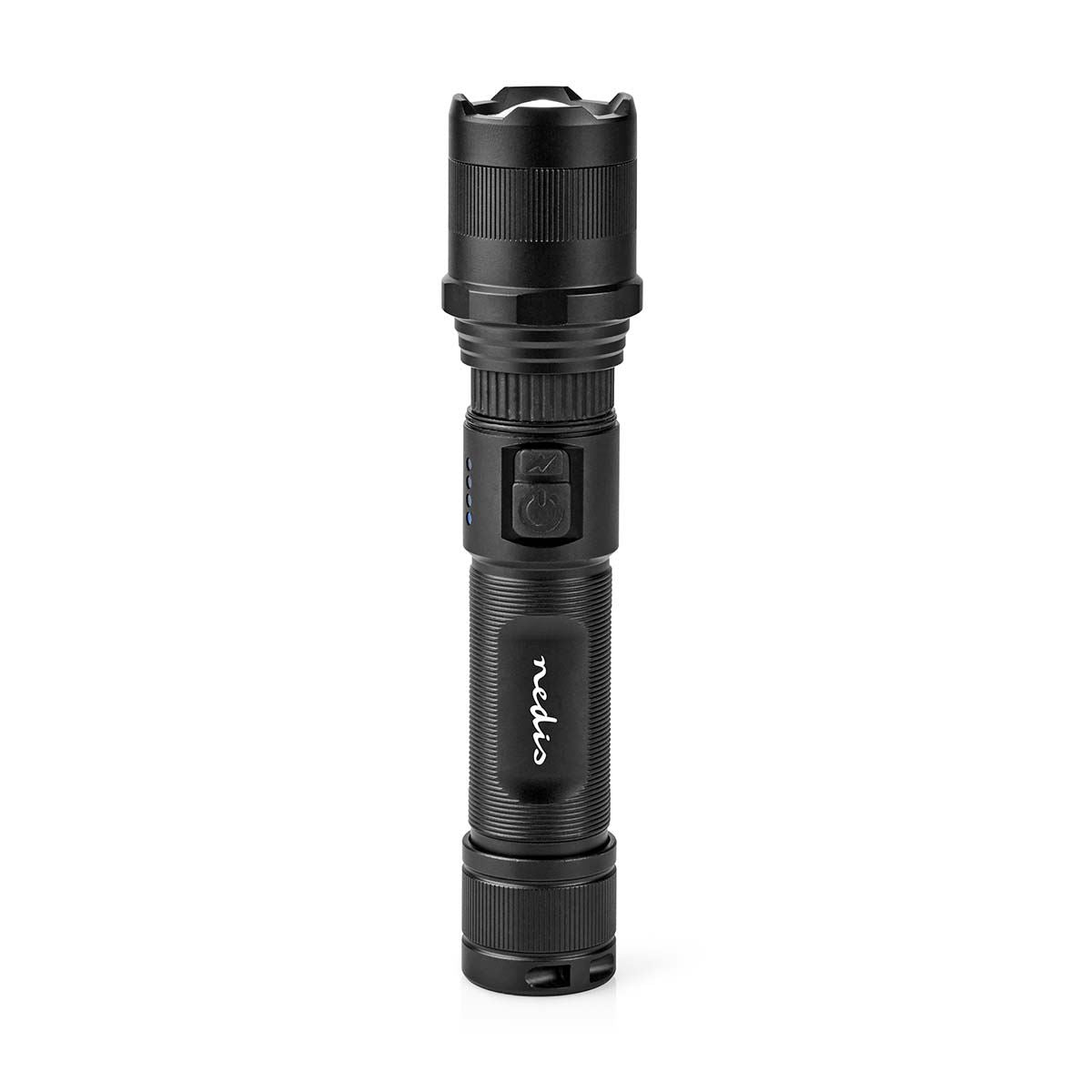 Nedis Rechargeable Led Torch with Adjustable Focus Beam, 1000 Lumens, USB-C Charging, Aluminium Alloy Housing, Power Indicator, IpX4 Splash Resistant, 110m Beam Distance