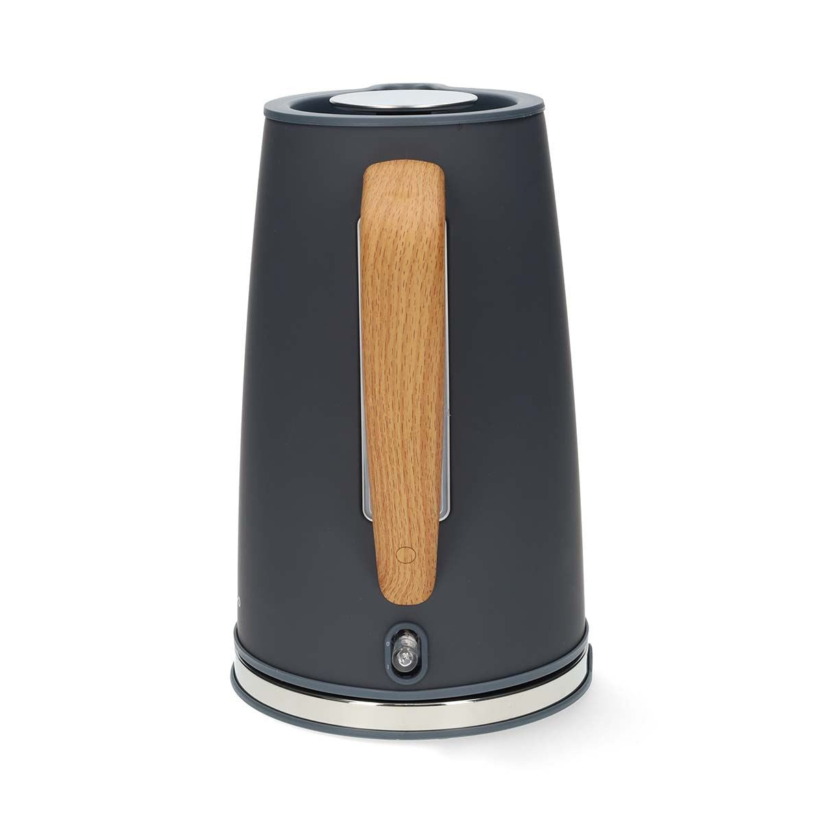 Nedis 1.7L Soft Touch Jug Kettle with Wood Effect Handle, Overheat Protection, Removeable Filter, 2.2KW - Grey