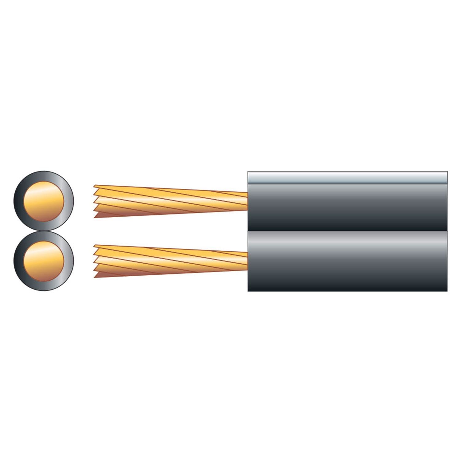Mercury 100m High Quality Fig 8 Speaker Cable, 2 x (42 x 0.15mmØ) - Black