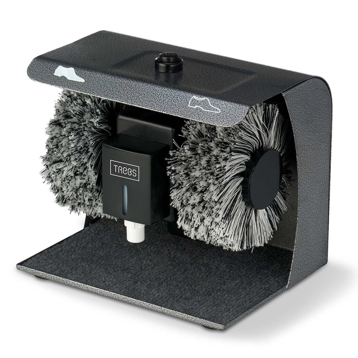 Trebs Electric Shoe Shine Machine with 2 Brushes for Automatic Polishing at Home, Office, Hotel, B&B - Metal - Anthracite