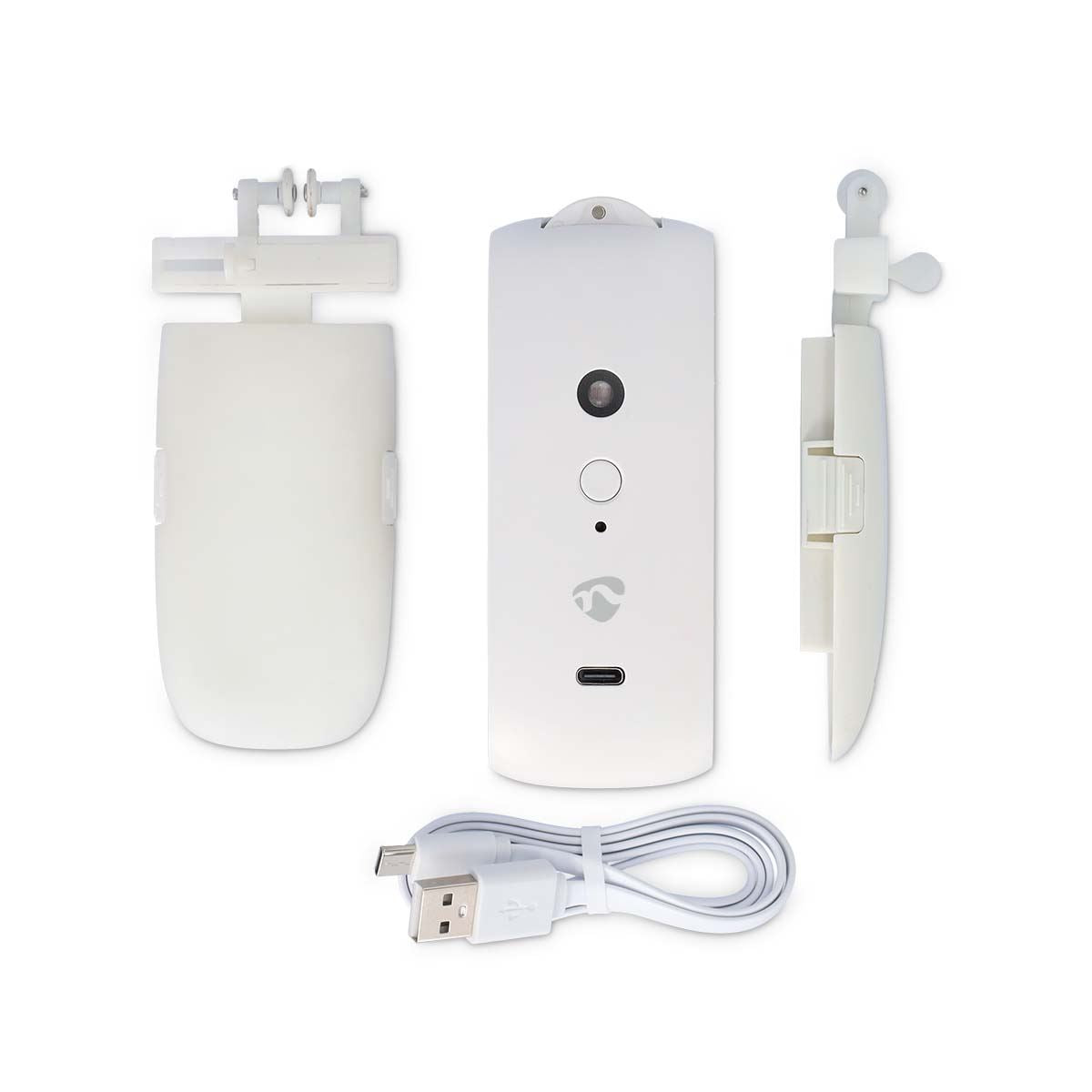 Nedis SmartLife Battery Powered / USB Powered Automatic SmartLife Curtain Robot Opener Bluetooth Cable System / U Rail  Voice Control  Timer 4000 mAh White