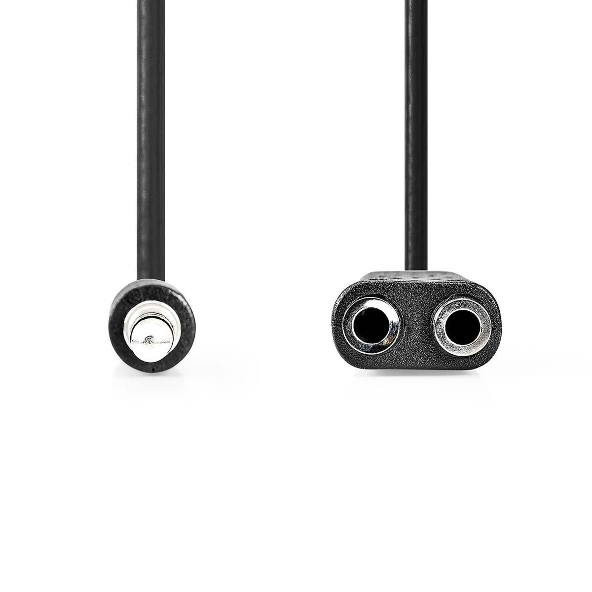 Nedis Stereo Aux / Headphone Audio Cable Spliiter| 3.5 mm Male | 2x 3.5 mm Female | Nickel Plated | 0.20 m | Round | Black