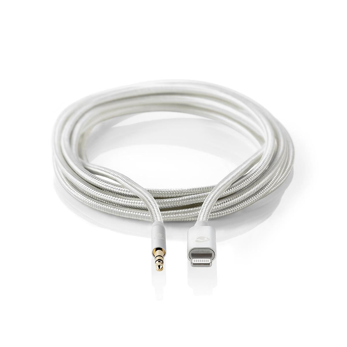 Nedis Lightning Adapter | Apple Lightning 8-Pin | 3.5 mm Male | Gold Plated | 1.00 m | Round | Nylon | Cover Window Box