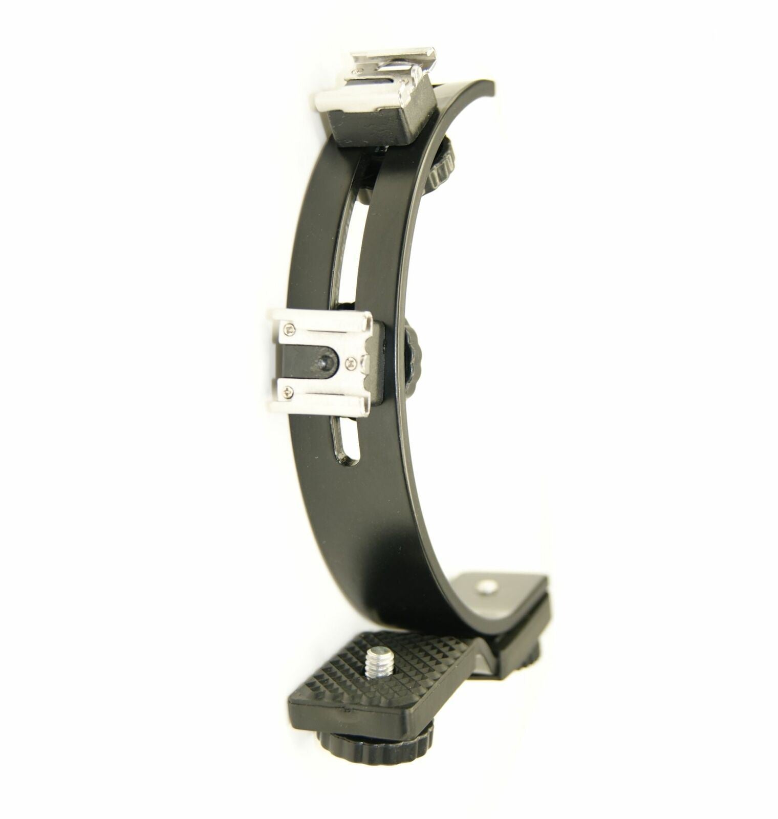 Ex-Pro C Shape Curved Dual Hot-Shoe/LED Light mount bracket for DSLR, Camcorders and DV Cameras