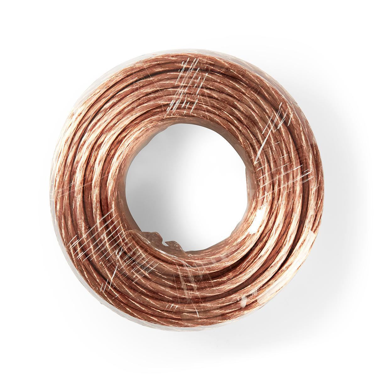Nedis Speaker Cable | 2 x 6.00 mm² | CCA | 25.0 m | Round | PVC | Transparent | Wrap