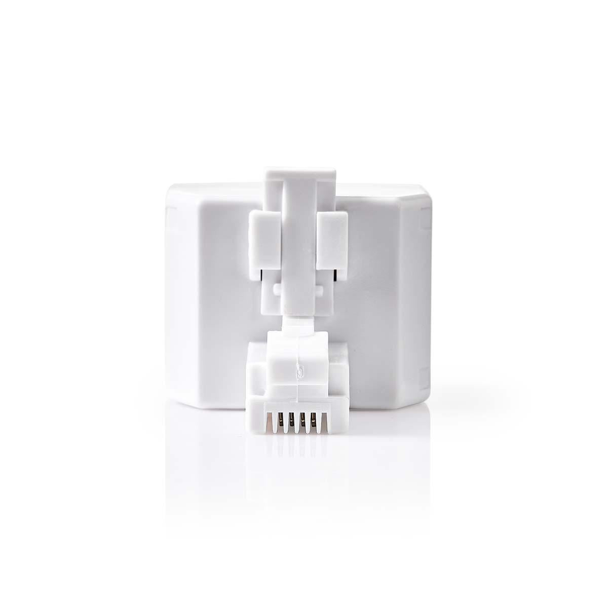 Nedis Telecom Wall Box | Connector type: RJ11 | RJ11 Male | 2x RJ11 (4/6) Female | Splitter | ABS | White | Envelope