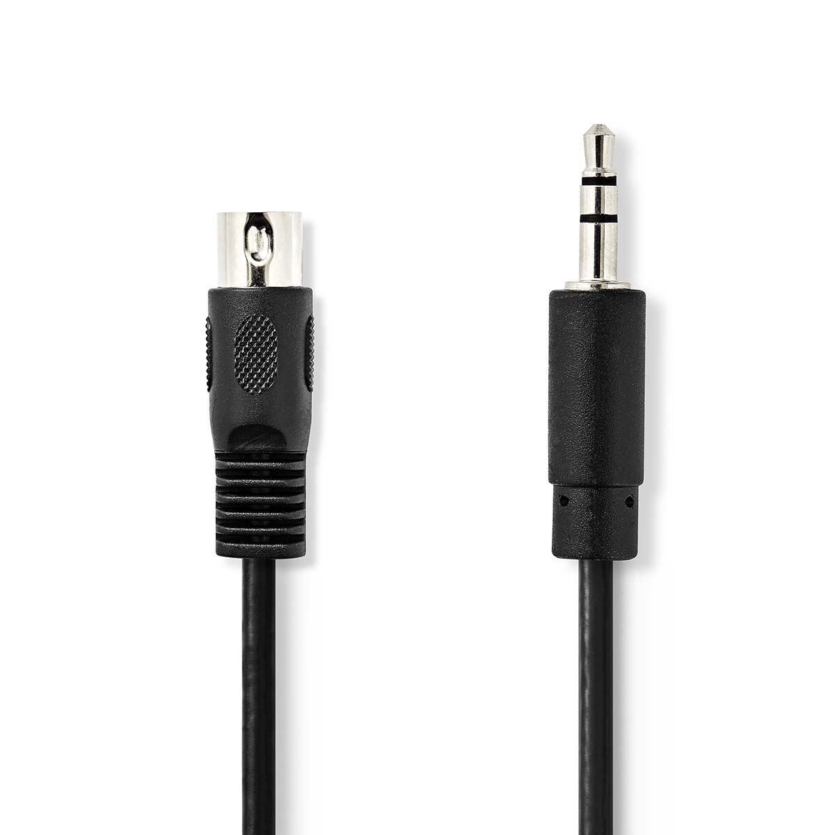 Nedis DIN Audio Cable | DIN 5-Pin Male | 3.5 mm Male | Nickel Plated | 1.00 m | Round | PVC | Black | Label