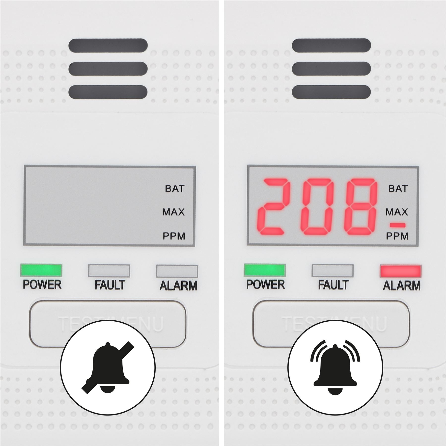 Alecto COA4010 Carbon monoxide Alarm with 10 year Sensor Runtime | LED Indication | EN50291-1:20180 | White