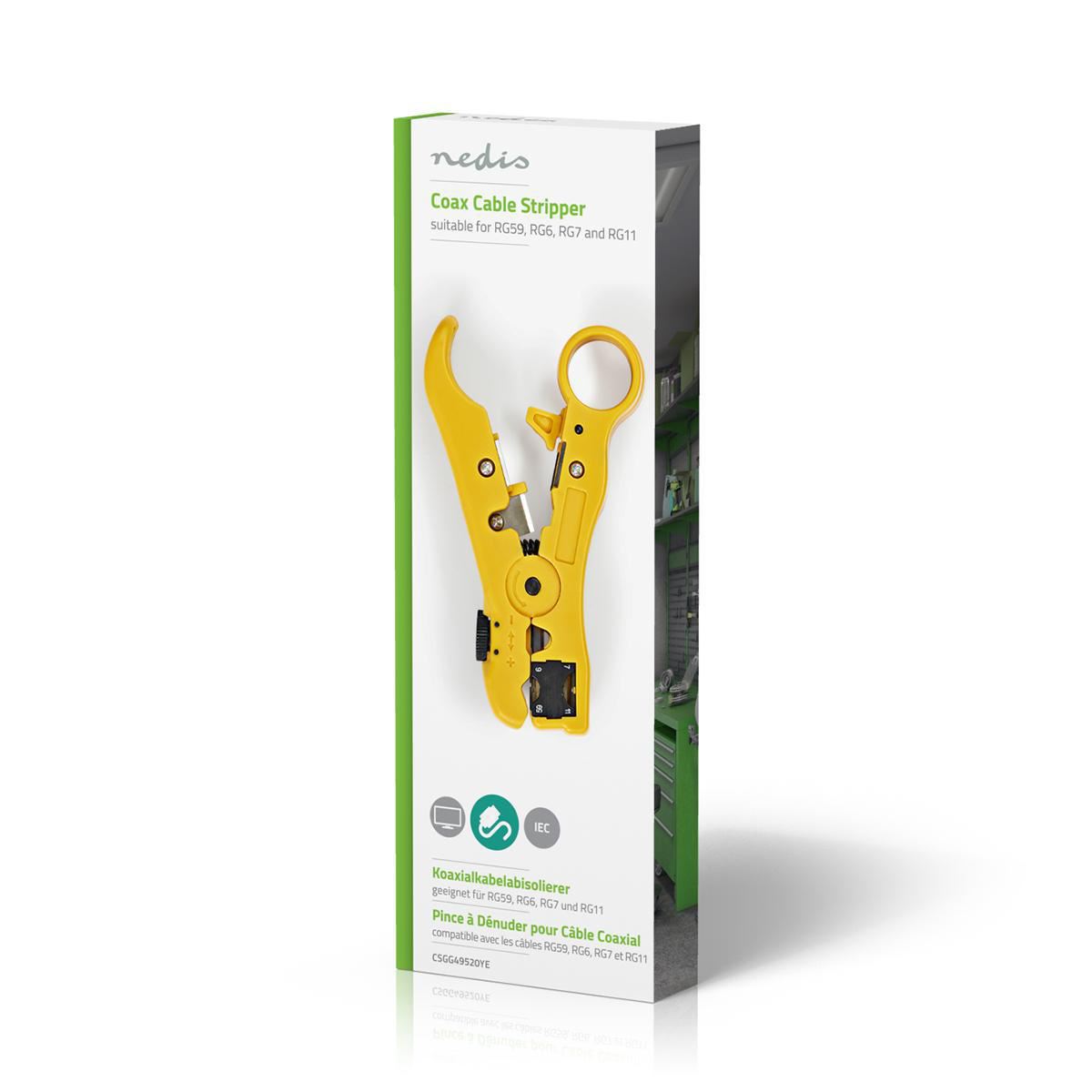 Nedis Cable Stripping Plier | Stripping Tool | ABS / Steel | Black / Yellow