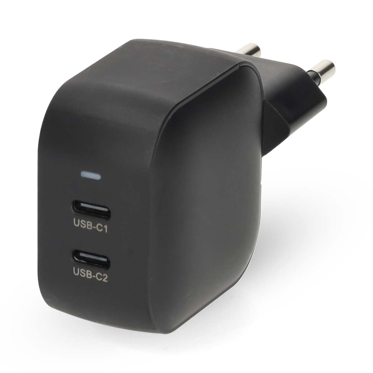 Nedis EU Euro Travel Wall Charger | 35 W | GaN | PD3.0 | Quick charge feature | 1.75 / 2.33 / 2.92 / 3.0 A | Number of outputs: 2 | 2x USB-C™ | Automatic Voltage Selection | Black