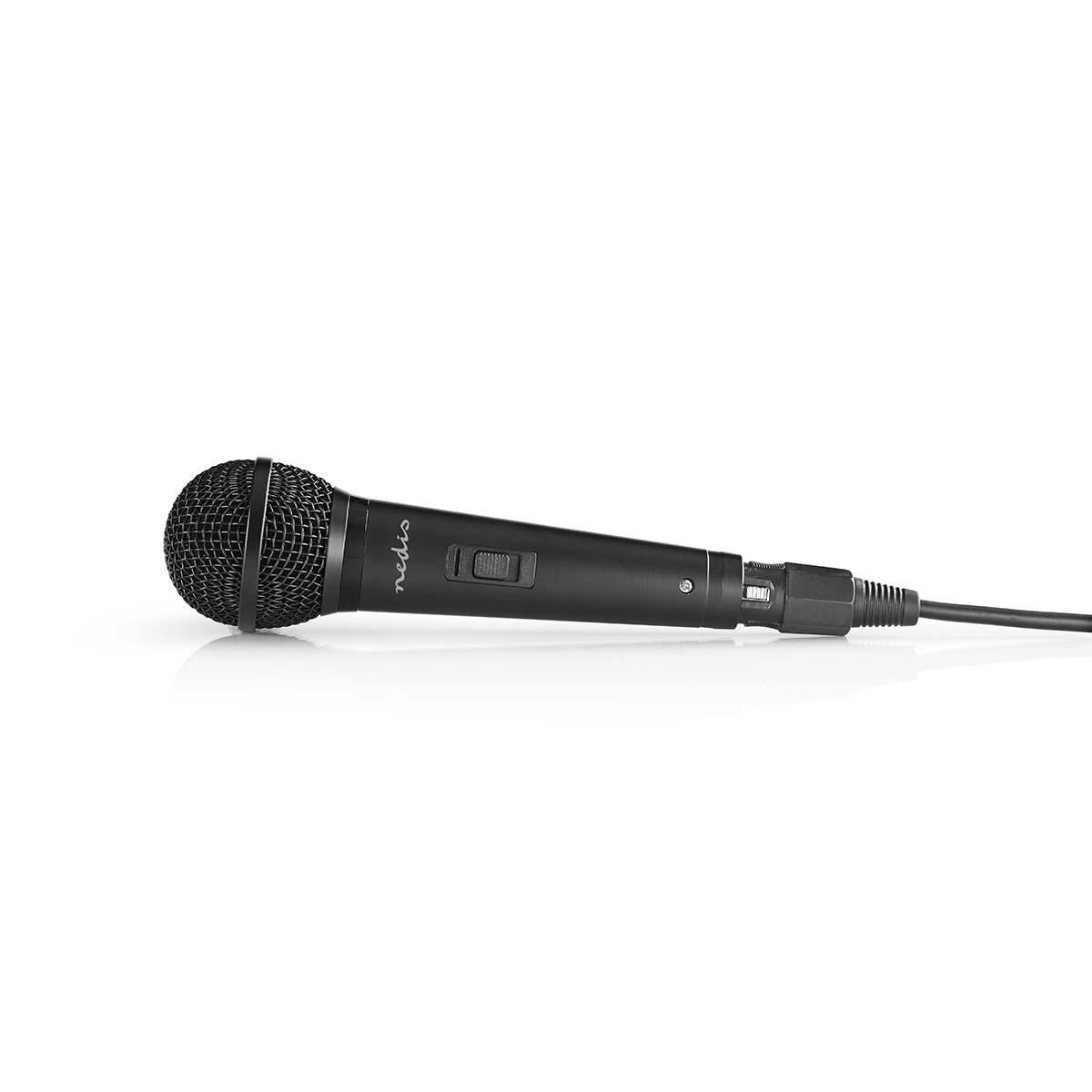 Nedis Uni-Directional Wired 6.5mmm Dynamic Microphone, On/Off Switched, sensitivity 72dB +/- 3dB, 80Hz-13kHz, Wired 5m - Metal Black