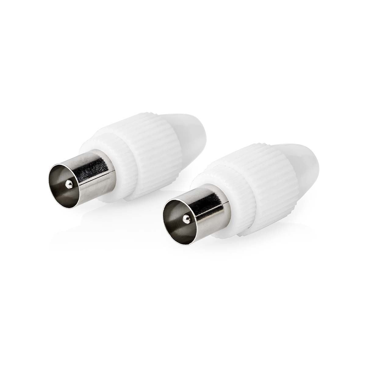 Nedis IEC (Coax) Connector | Straight | Male | Nickel Plated | 75 Ohm | Screw | Cable input diameter: 7.0 mm | Metal / PVC | White | 2 pcs | Envelope