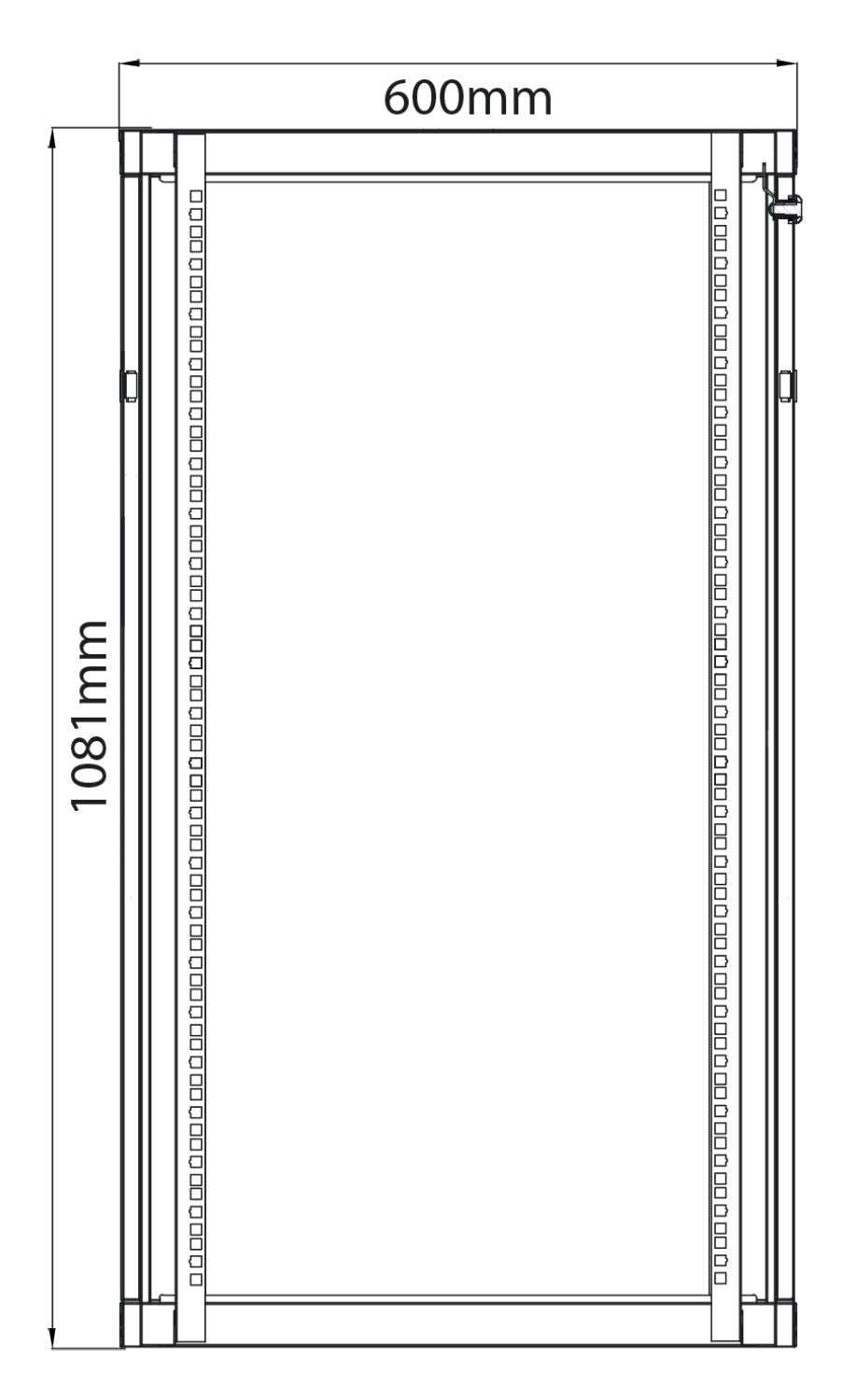 Adastra 19" Rack Cabinet with Glass Door 22U x 600mm Deep