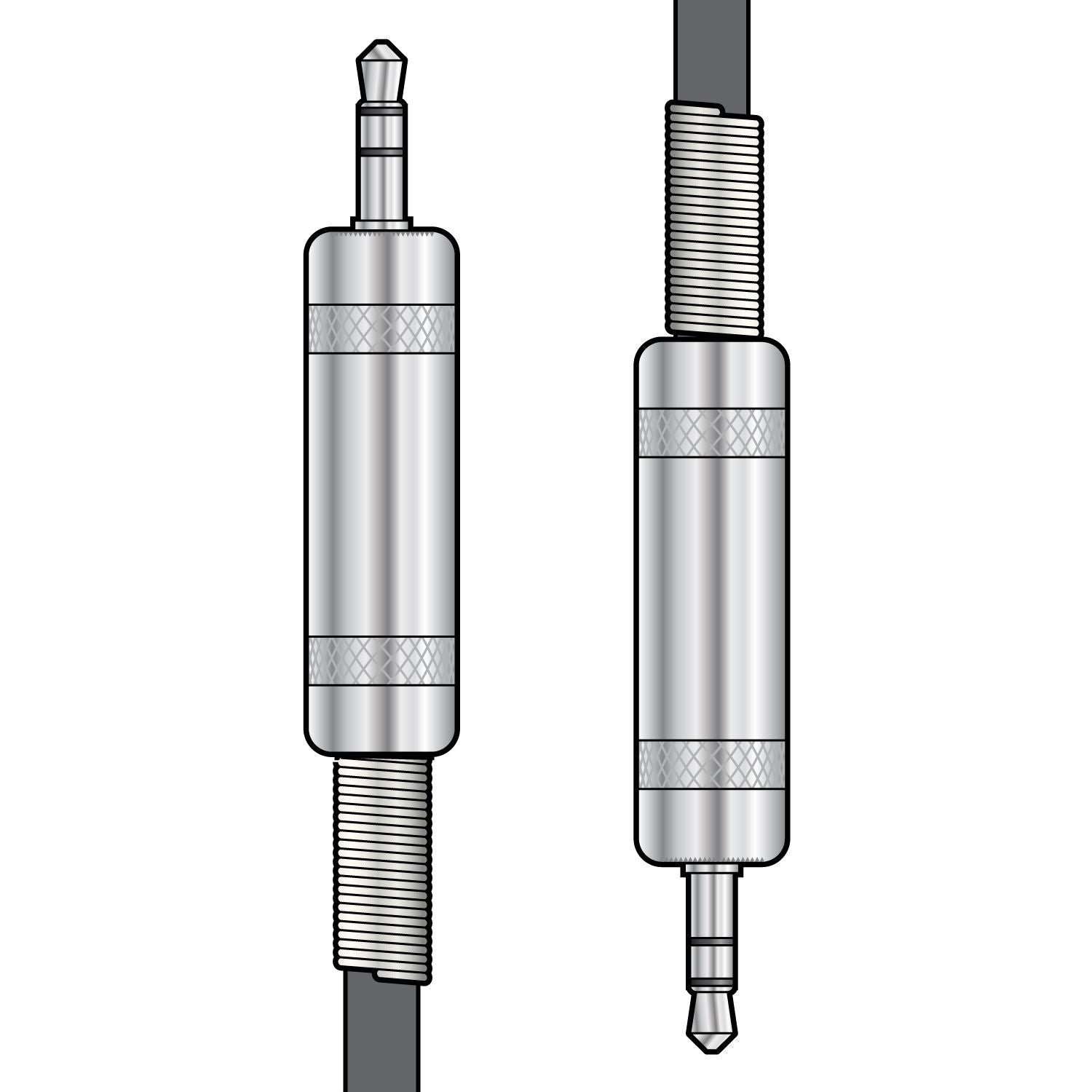Citronic 0.75m Classic Audio Leads 3.5mm TRS Jack Plug to 3.5mm TRS Jack Plug