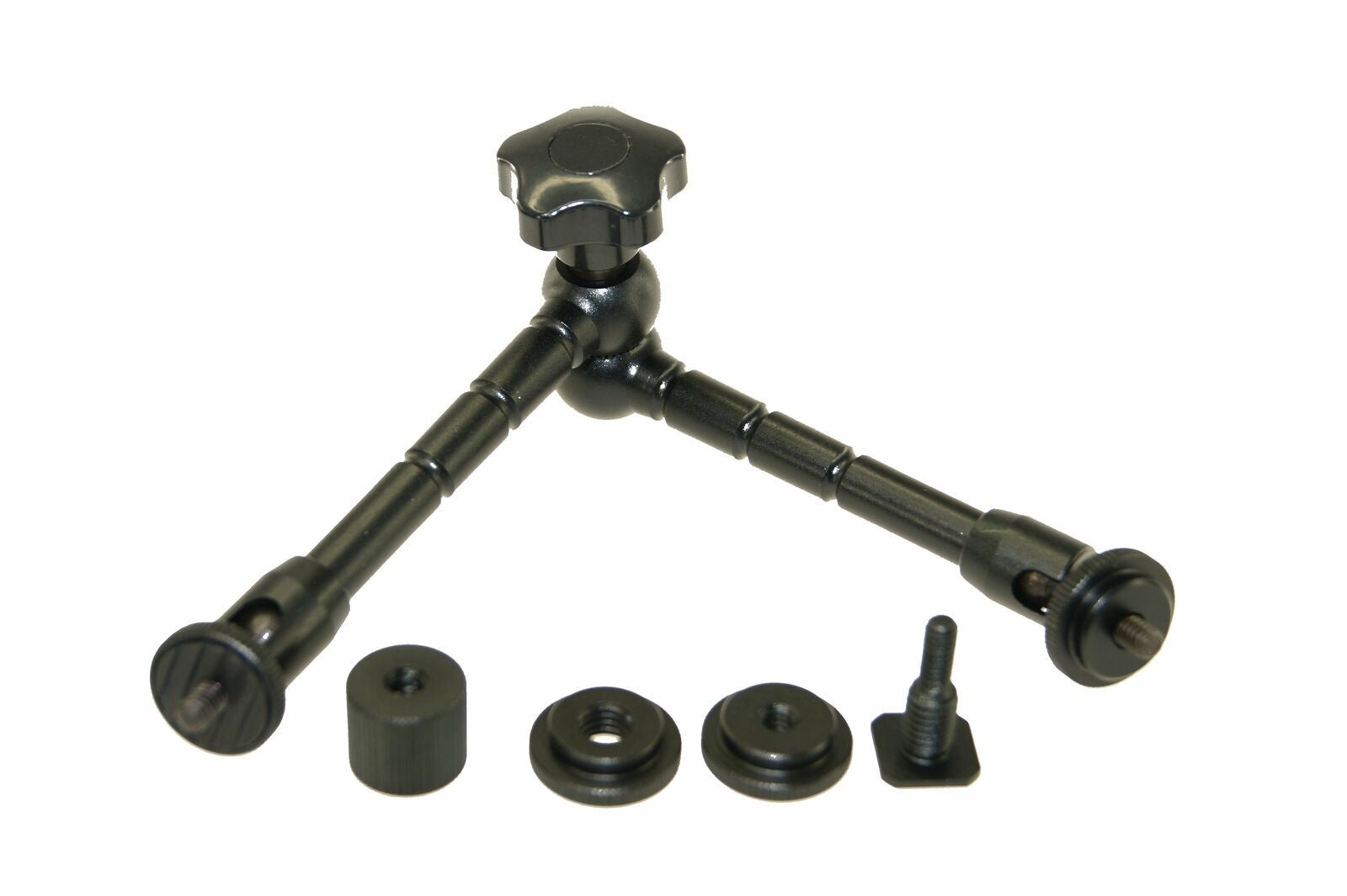 Ex-Pro 11" Magic Friction Articulating Arm with Hot Shoe Mount & Camera Mount for DSLR Camera - Black