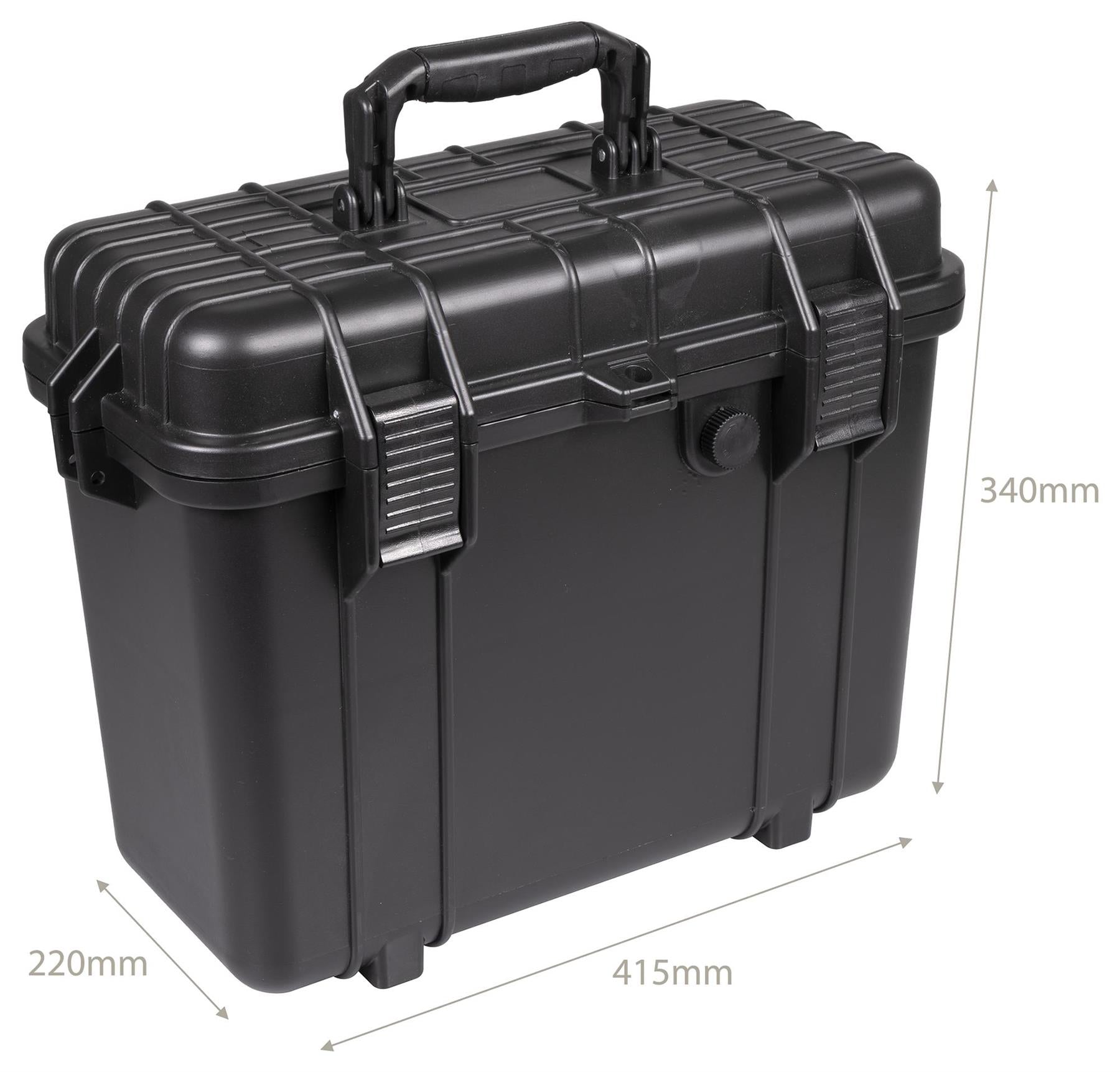 Waterproof Travel Flight Dry Box Hard Carry Case Foam Tool Camera Storage Box Protective Black 340mm x 415mm x 220mm -