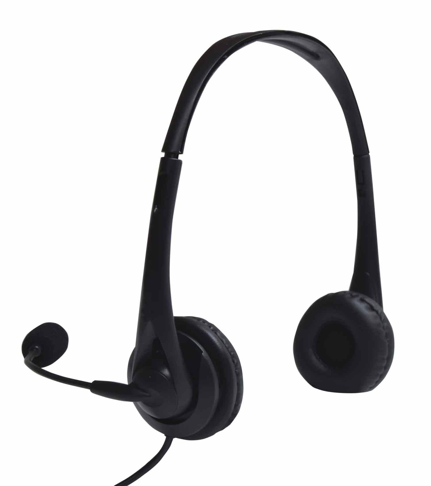 Av:link Lightweight USB Headset with Headphones & Microphone - Black