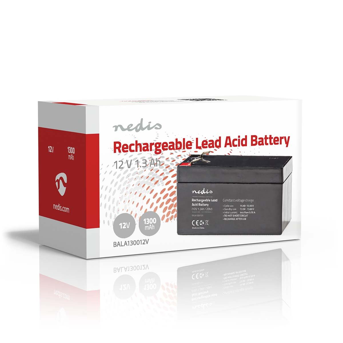 Nedis Battery | Lead-Acid | Rechargeable | 12 V | 1300 mAh